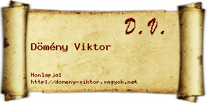 Dömény Viktor névjegykártya